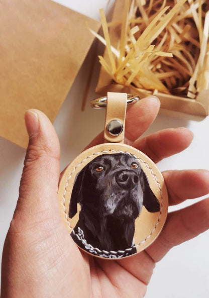 Handmade leather pet portrait